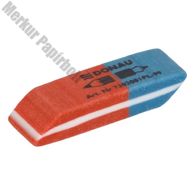 Radír DONAU kombinált 40x14x8 mm piros-kék