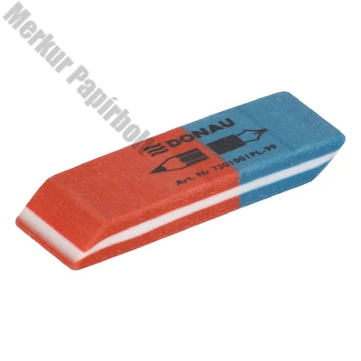 Radír DONAU kombinált 57x19x8 mm piros-kék