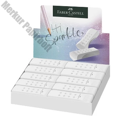 Radír FABER-CASTELL RollOn Sparkle pvc mentes fehér