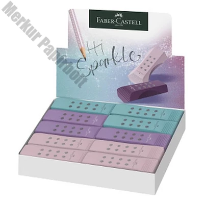 Radír FABER-CASTELL RollOn Sparkle pvc mentes vegyes színekben