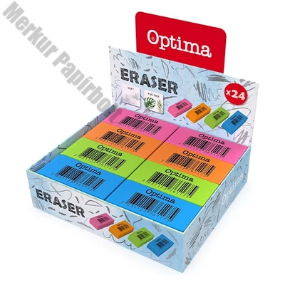 Radír OPTIMA neon 24 darabos