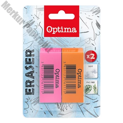 Radír OPTIMA neon 2db/bliszter