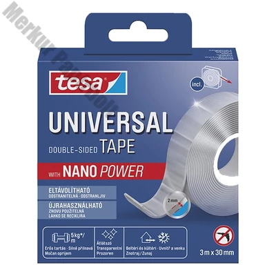 Ragasztószalag kétoldalas TESA 55810 30 mm x 3 m Nano Power