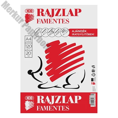 Rajzlap ICO Süni A/4 120 g famentes 20 íves