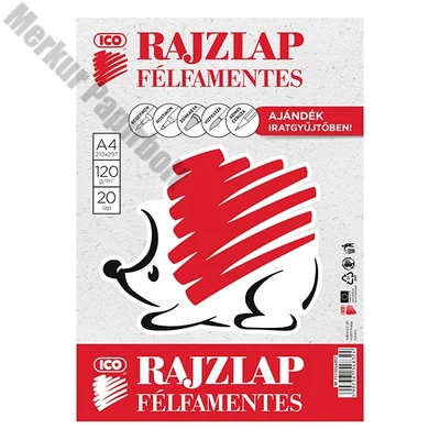 Rajzlap ICO Süni A/4 120 g félfamentes 20 íves
