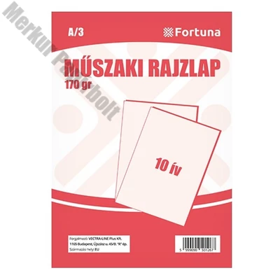 Rajzlap műszaki FORTUNA A/3 180 g 10 íves