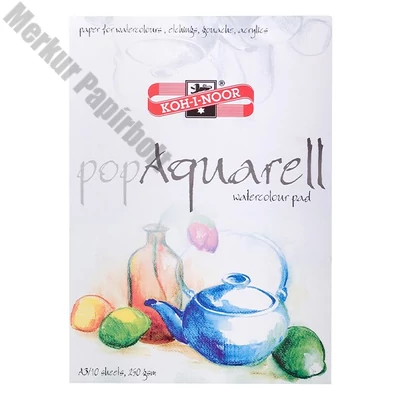 Rajztömb KOH-I-NOOR Pop Aquarell A/3 speciális papírból 250 g 10 lapos