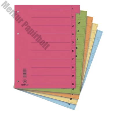 Regiszter DONAU karton  A/4 mikroperforált vegyes színű