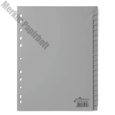Regiszter DURABLE műanyag A/4 1-20 részes szürke