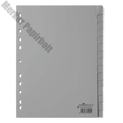 Regiszter DURABLE műanyag A/4 A-Z 15 részes szürke