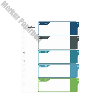 Regiszter DURABLE műanyag A/4 maxi 1-5 színes