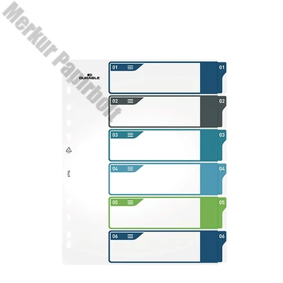 Regiszter DURABLE műanyag A/4 maxi 1-6 színes
