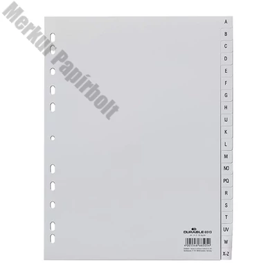Regiszter DURABLE műanyag nemzetközi nyomtatású A/4 A-Z 20 részes szürke