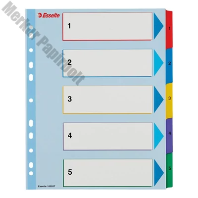 Regiszter ESSELTE A/4 maxi laminált karton újraírható 1-5