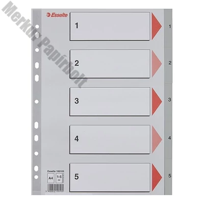 Regiszter ESSELTE A/4 műanyag 1-5 szürke