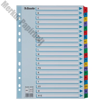 Regiszter ESSELTE Mylar A/4 laminált karton A-Z