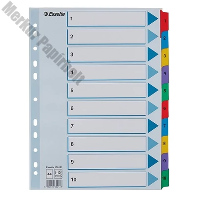 Regiszter ESSELTE Mylar A/4 laminált karton 1-10