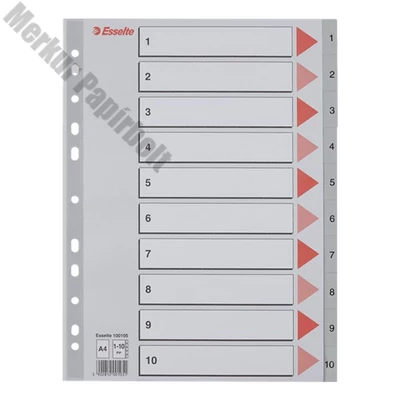 Regiszter ESSELTE A/4 műanyag 1-10