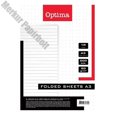 Rovatolt ív OPTIMA A/3 vonalas 60 g 200 ív/csomag