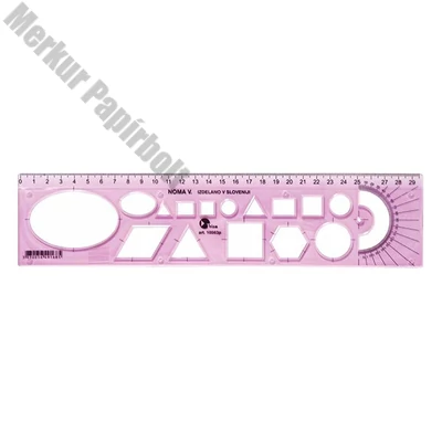 Sablon vonalzó OPTIMA hajlékony pink 30cm