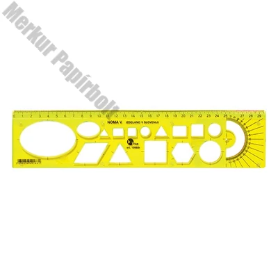 Sablon vonalzó OPTIMA hajlékony sárga 30cm