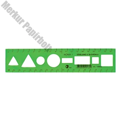 Sablon vonalzó OPTIMA hajlékony zöld 20cm