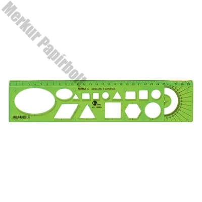 Sablon vonalzó OPTIMA hajlékony zöld 30cm