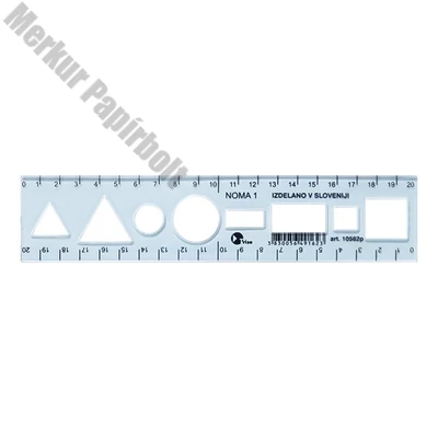 Sablon vonalzó OPTIMA kék 20cm
