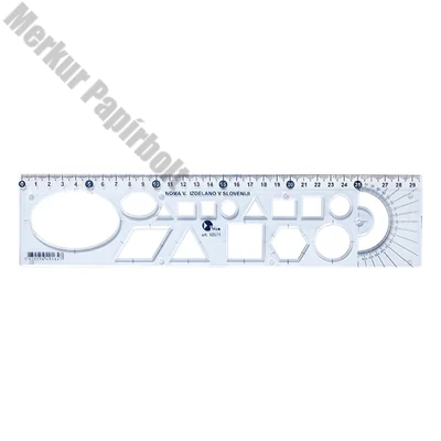 Sablon vonalzó OPTIMA kék 30cm