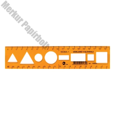 Sablon vonalzó OPTIMA narancssárga 20cm