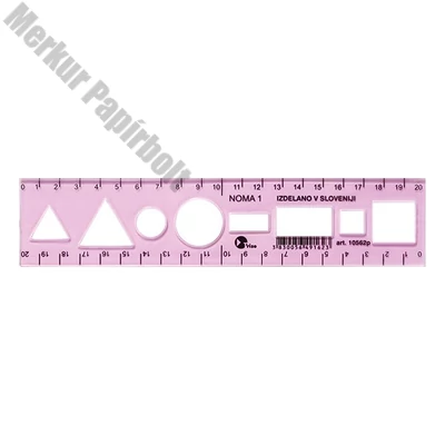 Sablon vonalzó OPTIMA pink 20cm