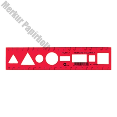 Sablon vonalzó OPTIMA piros 20cm