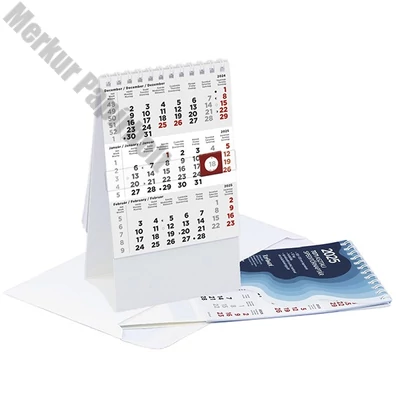 Speditőr naptár TOPTIMER T071 álló asztali 3 havi fehér lapos 2026.