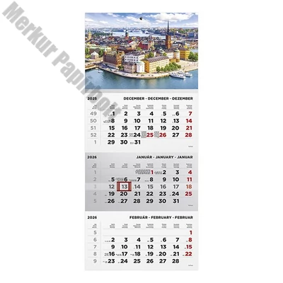 Speditőr naptár TOPTIMER T072 1 tömbös 3 havi Város 2026.