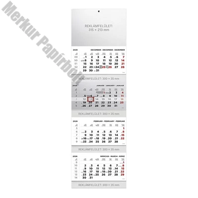 Speditőr naptár TOPTIMER T073 4 tömbös 4 havi üres fejrész 2026.