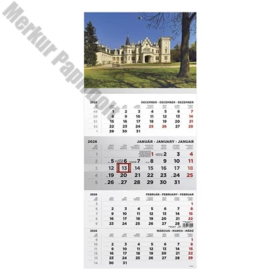 Speditőr naptár TOPTIMER T079 1 tömbös 4 havi Kastély 2026.