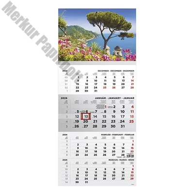 Speditőr naptár TOPTIMER T079 1 tömbös 4 havi Táj 2026.