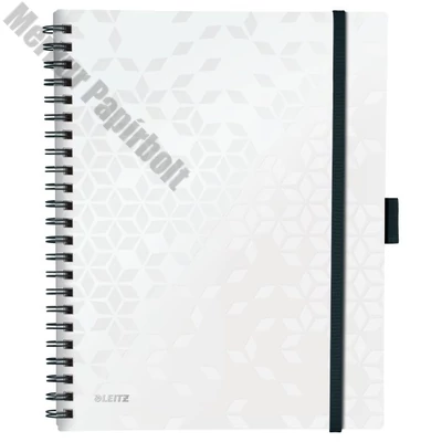 Spirálfüzet kockás LEITZ Wow Active A/4 80 lapos fehér