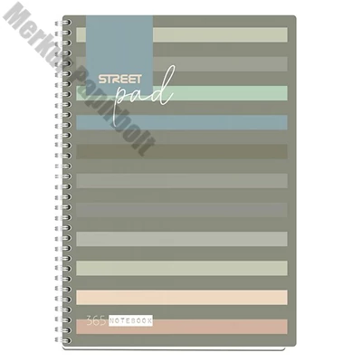 Spirálfüzet kockás STREET Pad A/4 100 lapos sötét csíkos