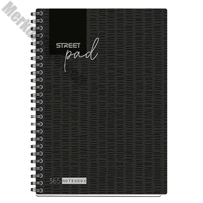 Spirálfüzet kockás STREET Pad A/5 100 lapos fekete