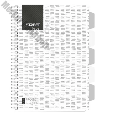 Spirálfüzet kockás STREET Pad A/4 100 lapos regiszteres fehér