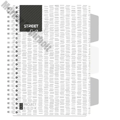 Spirálfüzet kockás STREET Pad A/5 100 lapos regiszteres fehér