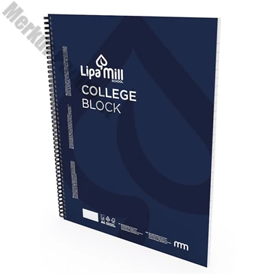 Spirálfüzet kockás LIPAMILL A/4 70 lapos College block