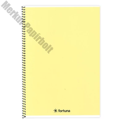 Spirálfüzet vonalas FORTUNA Monocolor A/5 70 lapos pasztell sárga