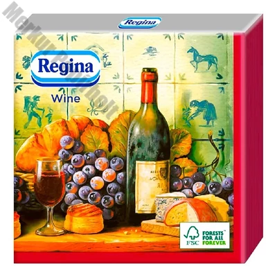Szalvéta REGINA Wine Red 3 rétegű 33x33 cm 15 darabos