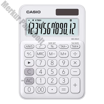 Számológép asztali CASIO MS 20 UC 12 digit fehér