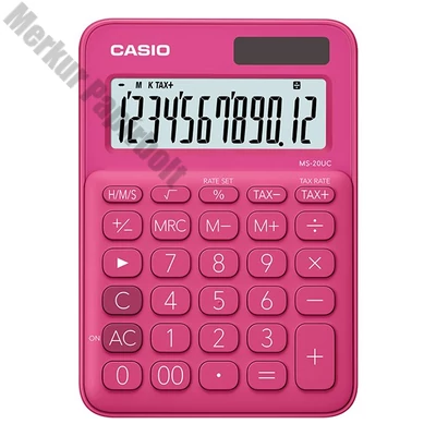 Számológép asztali CASIO MS 20 UC 12 digit piros