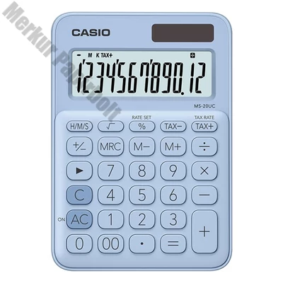 Számológép asztali CASIO MS 20 UC 12 digit világoskék