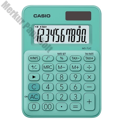 Számológép asztali CASIO MS 7 UC 10 digit zöld
