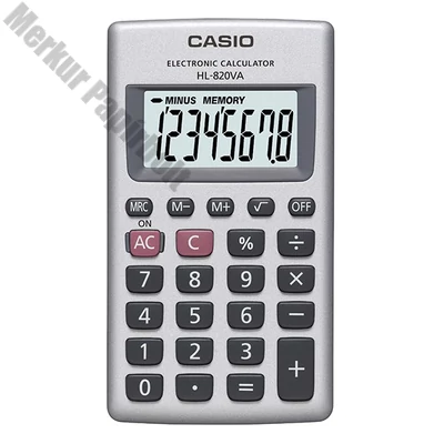 Számológép zseb CASIO HL 820 VA 8 digit ezüst